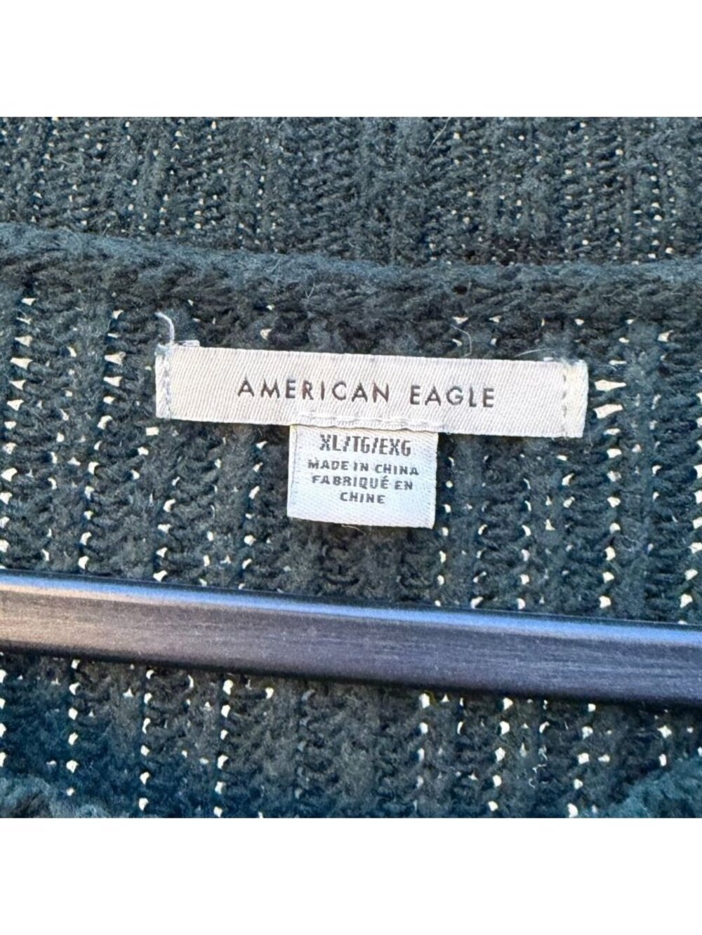 American Eagle Oversize Striped Sweater XL Womens Green Purple Blue Knit Cozy - Picture 3 of 7